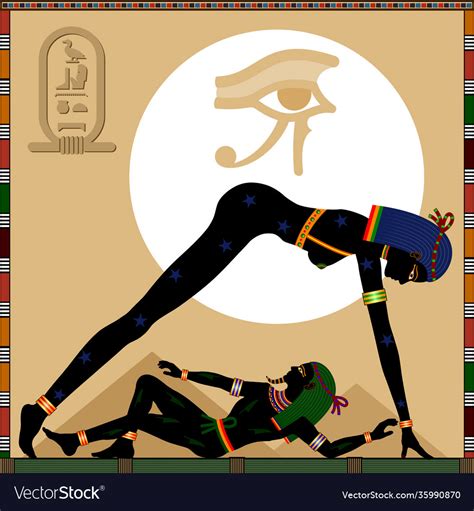 Religion ancient egypt goddess nut and god geb Vector Image