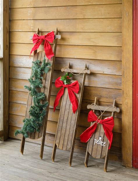 Decorative wooden sled farmhouse holiday decor Christmas | Etsy | Christmas sled decoration ...