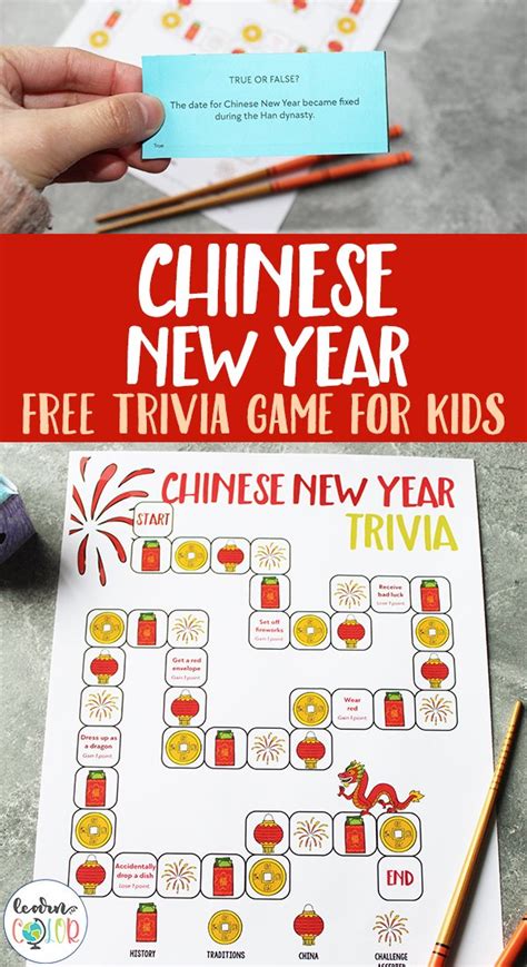 Chinese New Year Trivia Game for Kids - Free Printable - Learn in Color