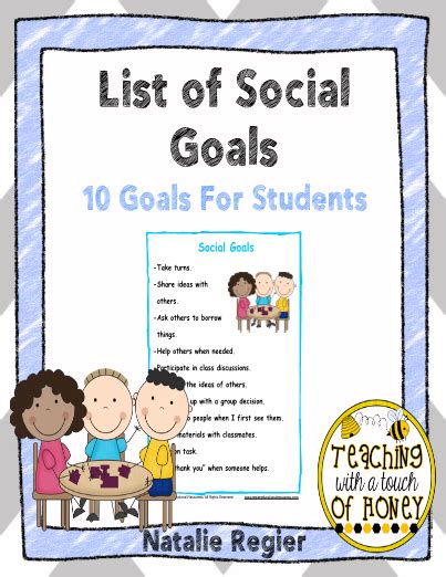 List of Social Goals | Character education lessons, School activities ...