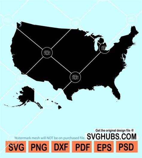 USA Map outline svg, US Map Clipart svg, USA Map silhouette svg, Usa ...