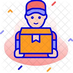 Free Delivery Man Icon of Colored Outline style - Available in SVG, PNG, EPS, AI & Icon fonts