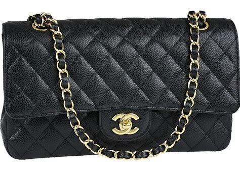 Chanel Classic Double Flap Quilted Caviar Gold-tone Medium Black in Caviar with Gold Tone