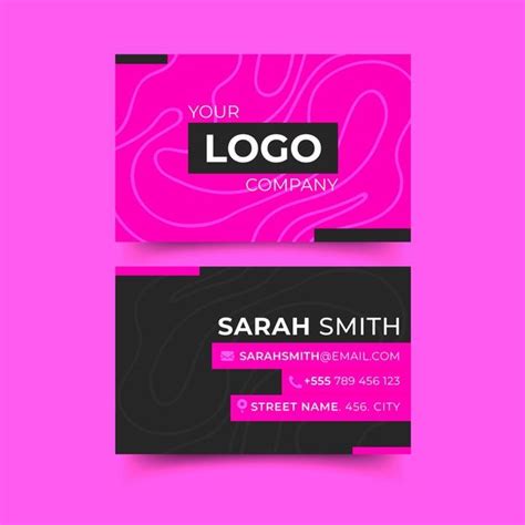 Free Vector | Neon business card in 2023 | Neon business cards, Business card black, Free ...