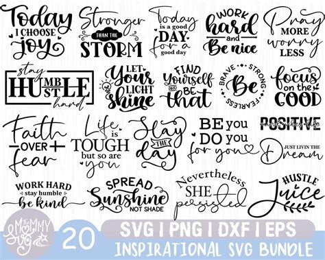 Inspirational Bundle Svg Motivational Svg Bundle Quotes - Etsy