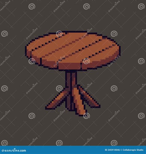 Editable Wooden Pixel Art Table Vector Illustration | CartoonDealer.com ...