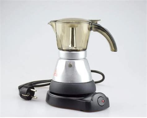 Free shipping Cappuccino Electrical Stainless Steel Coffee Mocha Pot Moka Pot 220V/50Hz 3 cups ...