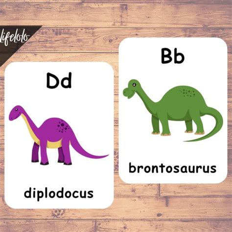 Dinosaur Alphabets - 26 Flash Cards | Homeschool | Montessori | English Alphabets | Download ...