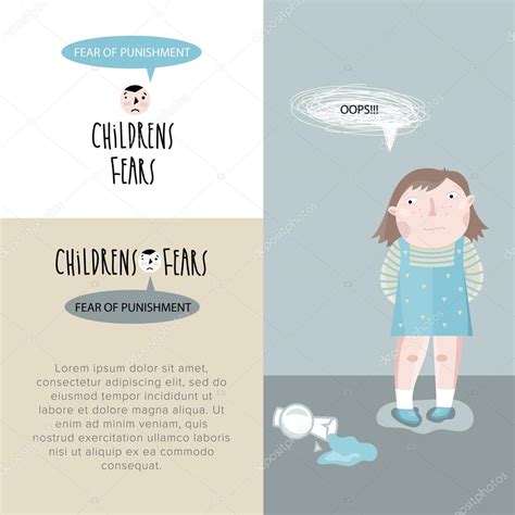 Childrens fears. Vector illustration. Stock Illustration by ©studioworkstock #84393284