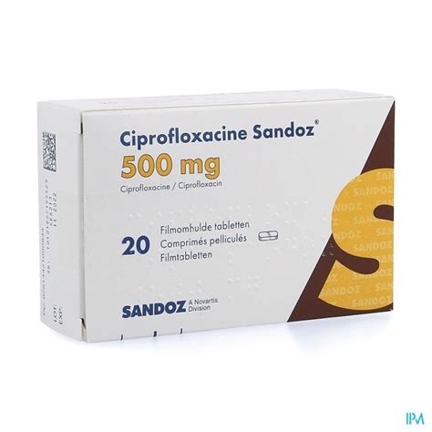 CIPROFLOXACINE SANDOZ 500MG TABL 20 NEW SANDOZ | Apotheek Thiels