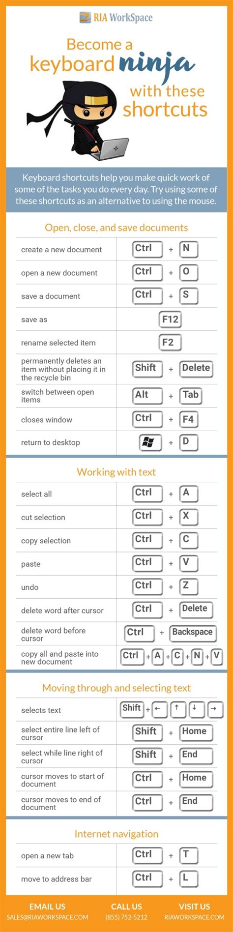 Become a keyboard Ninja with these shortcuts