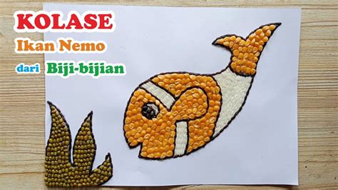 Kolase Ikan dari Bahan Alam II Kolase Ikan Nemo dari Biji Bijian - fish from seeds - YouTube