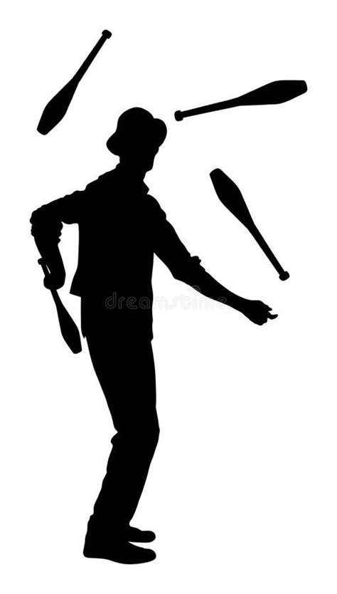 Juggler Artist Vector Silhouette. Stock Vector - Illustration of joke, clown: 111664254