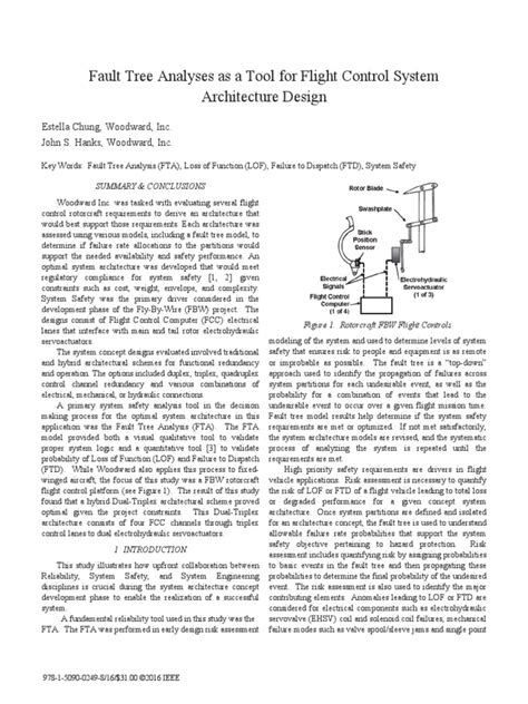 Fault Tree Analyses As A Tool For Flight Control System Architezture ...