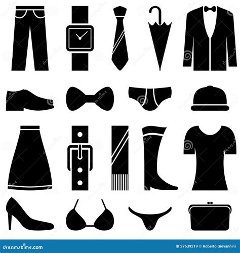 Clothing Black And White Icons Royalty Free Stock Images - Image: 27639219