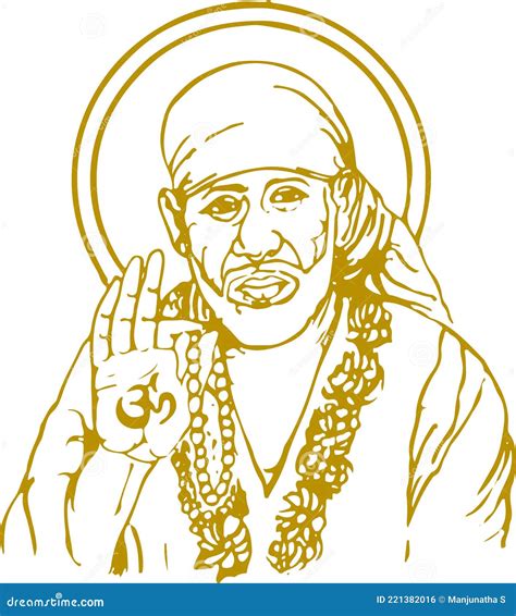 Sai Baba Sketch Outline