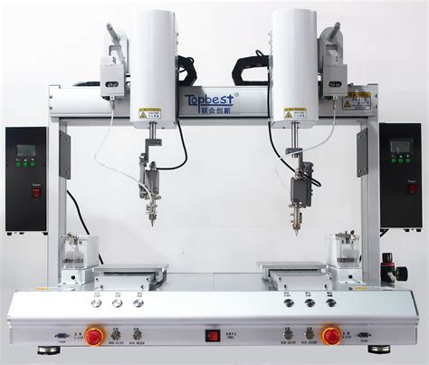 Desktop 8-Axis Double Head Double Rail Robotic Soldering Machine/Automatic Soldering System ...