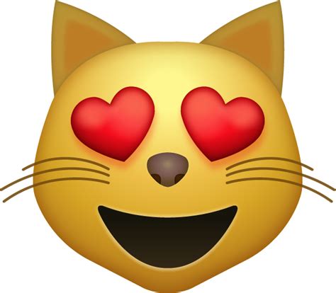 Download Heart Eyes Cat Iphone Emoji Icon in JPG and AI | Emoji Island