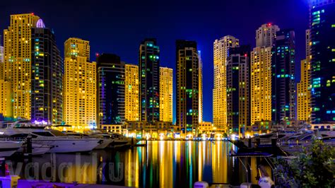 The Night Skyline of the Dubai Marina and Jumeirah Beach Residences - Fottams!