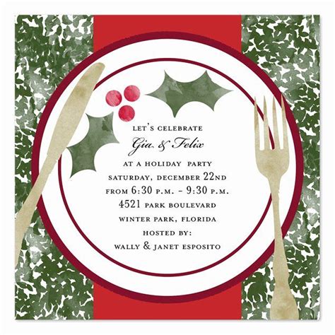 Holiday Dinner Invitation Template New Holiday Dinner Holiday ...