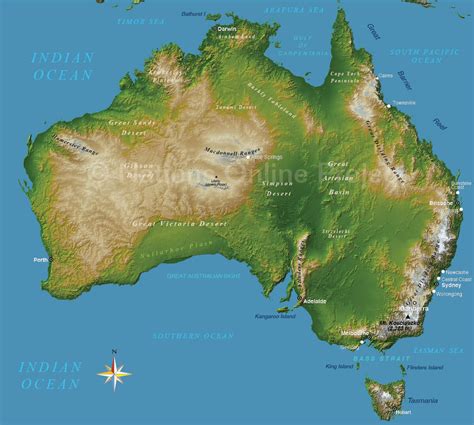 Australia Map and Australia Satellite Images