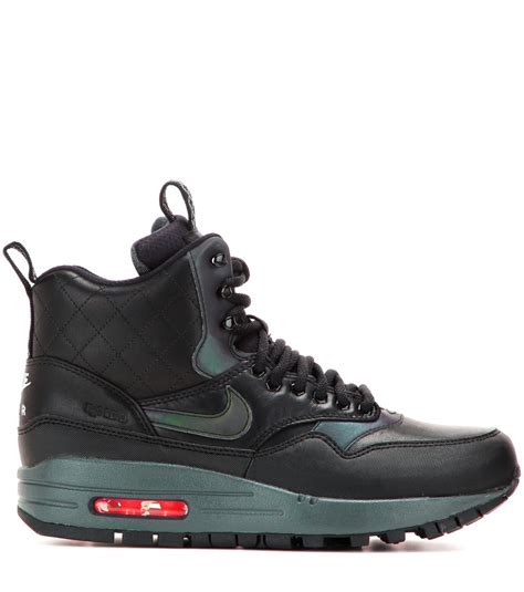 Nike Air Max 1 Mid Sneaker Boots in Black-Black (Black) - Lyst