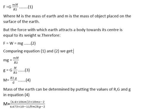 How does the mass of earth be calculated?