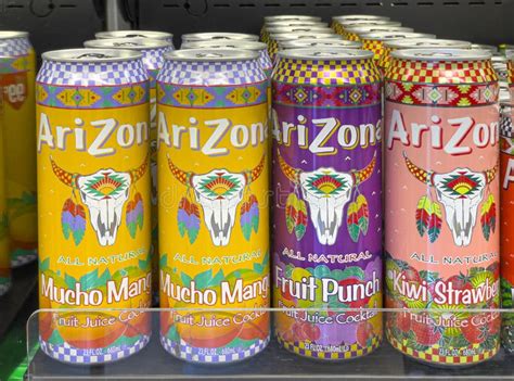 Cans of AriZona Beverages editorial stock image. Image of market - 247543754