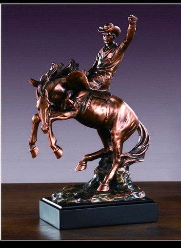 "Cowboy & Horse" Sculpture - 14" 54025 | Free Shipping! – Wild West Living