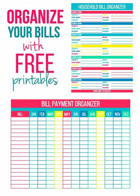 Free Printable Monthly Bill Chart | Calendar Template Printable