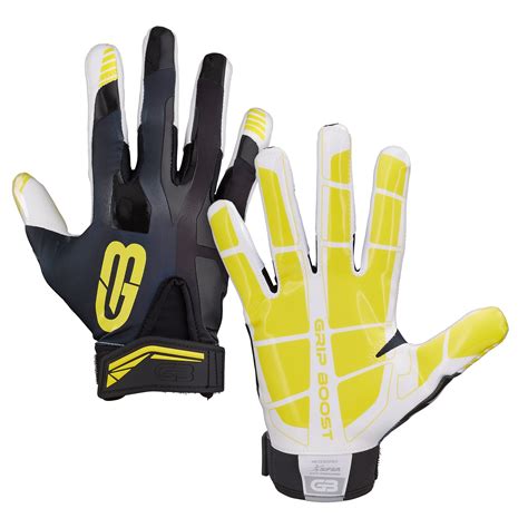 Grip Boost Stealth Dual Color Football Gloves Boys - Youth Sizes (Blk/Gold, Youth Medium ...