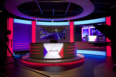 IBC Tamil TV studio set - designed and built by Giordano Design | Tv ...