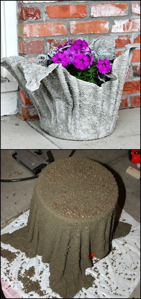 Turn an old towel into a stunning concrete planter! It might seem like an expert's job but this ...