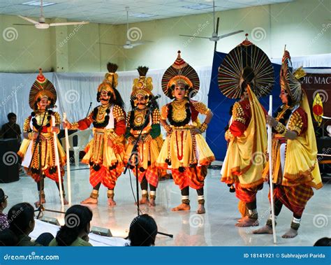 Folk Dance Yakshagana's Performers On Stage Editorial Photo - Image ...