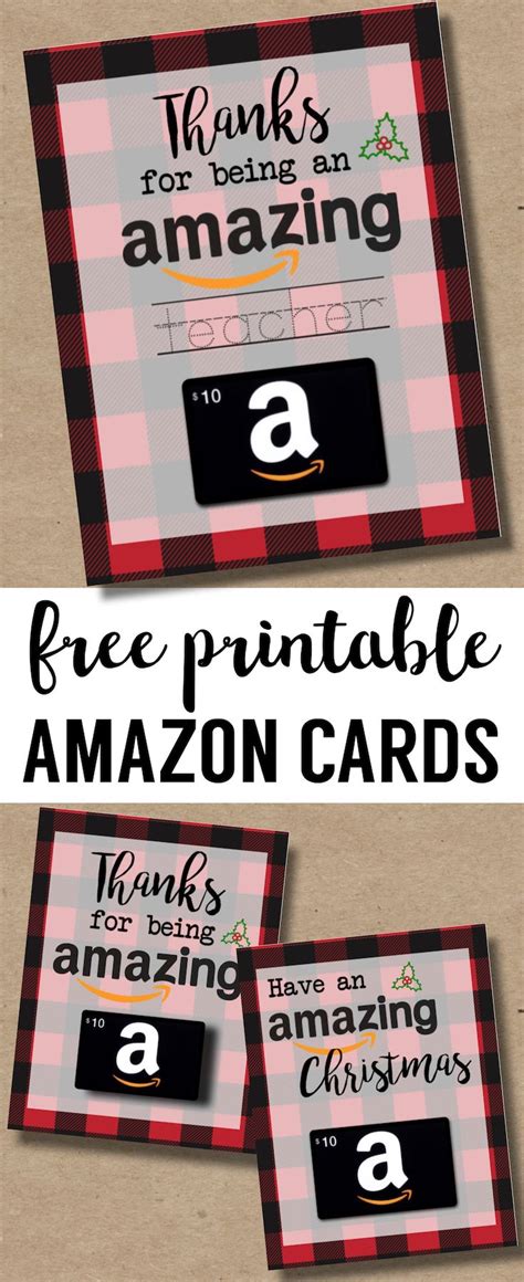 Printable Christmas Gift Card Holders for Amazon - Paper Trail Design | Teacher gift card ...