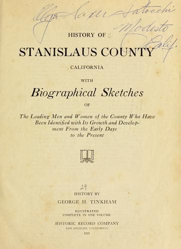 History of Stanislaus County California by George Henry Tinkham | Open Library