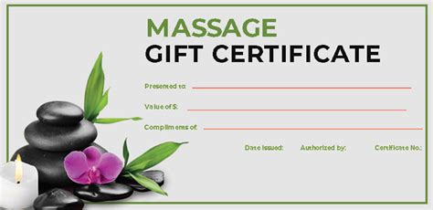 Free Printable Massage Gift Certificate Template - Printable Templates