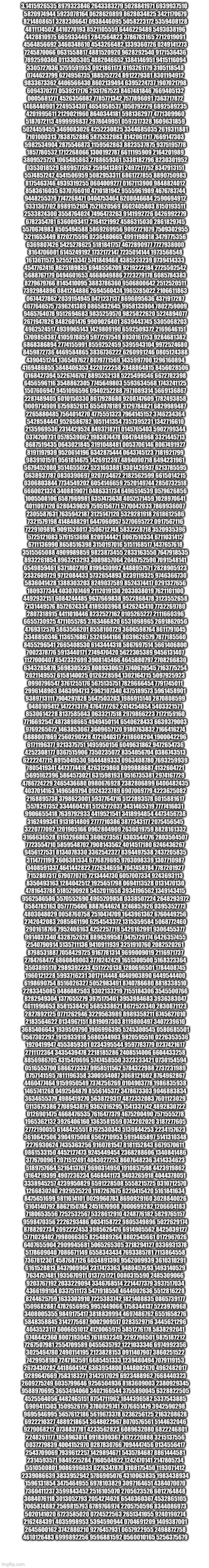 1 million digits of pi - Imgflip