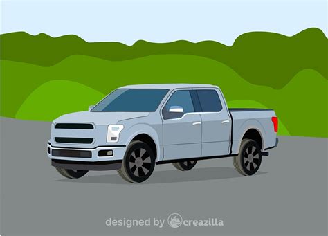 Pickup truck vector. Free download. | Creazilla