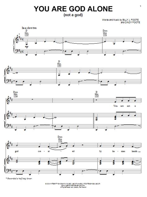 You Are God Alone (Not A God) | Sheet Music Direct