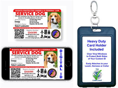 Buy Just 4 Paws Custom Service Dog ID Card with QR Code & Security Seal | Registration to U S ...