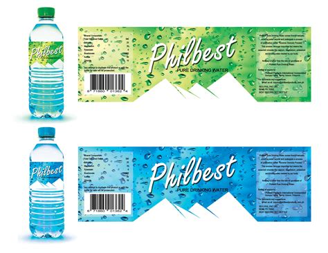 Philbest Pure Water Bottle Label Design | Behance