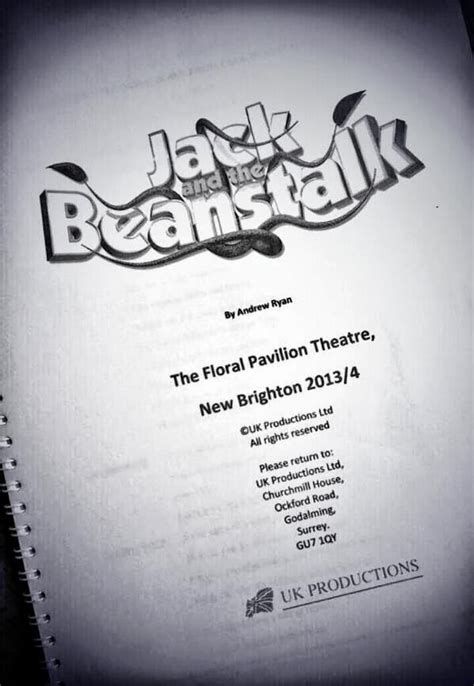 Nick's Panto blog: This year's script.