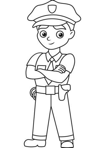 Cartoon Police Officer coloring page | Free Printable Coloring Pages