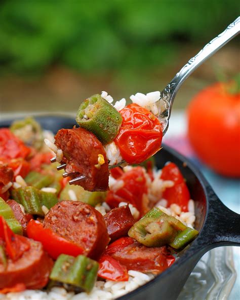 Ultimate Okra & Tomatoes Skillet with Smoked Sausage - Southern Discourse