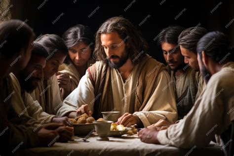 Premium AI Image | The Last Supper the 12 apostles and Jesus Christ religion Christianity Bible