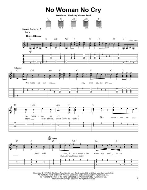 No Woman No Cry by Bob Marley - Easy Guitar Tab - Guitar Instructor