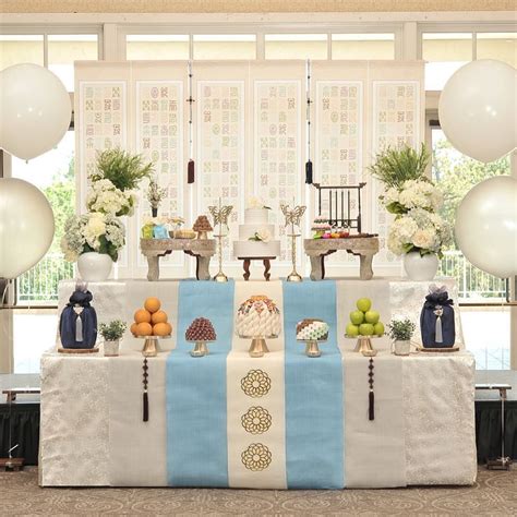 Korean Traditional 1st Birthday Party, simple and luxury with mother-of-pearl tables. LA/OC ...