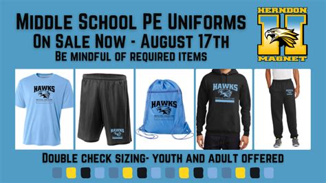 PE Uniforms on Sale Now (middle school) | Herndon Magnet