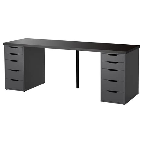 LINNMON / ALEX Table, black-brown, gray, 78 3/4x23 5/8" - IKEA in 2020 | White desk office ...